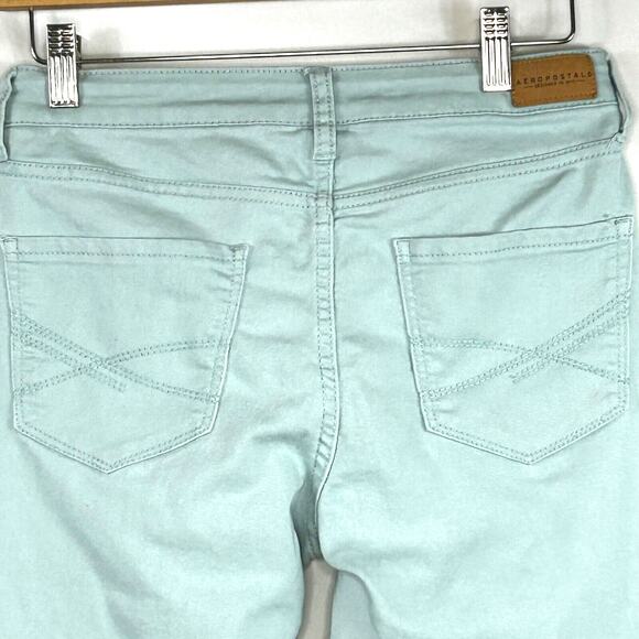 Aeropostale Jeans Womens 4 Blue High Waisted Ankle Jeggings Skinny Mid Rise - Picture 7 of 10